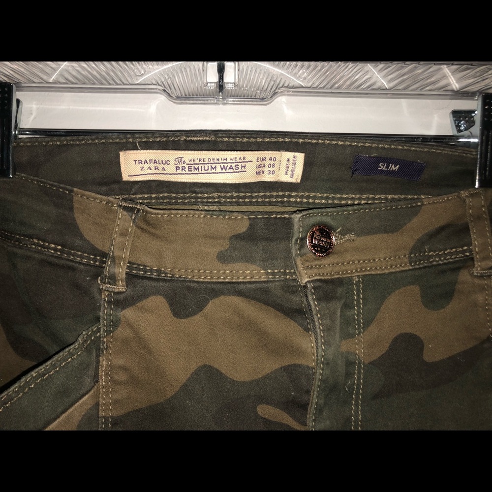 camo pants with pockets and zippers